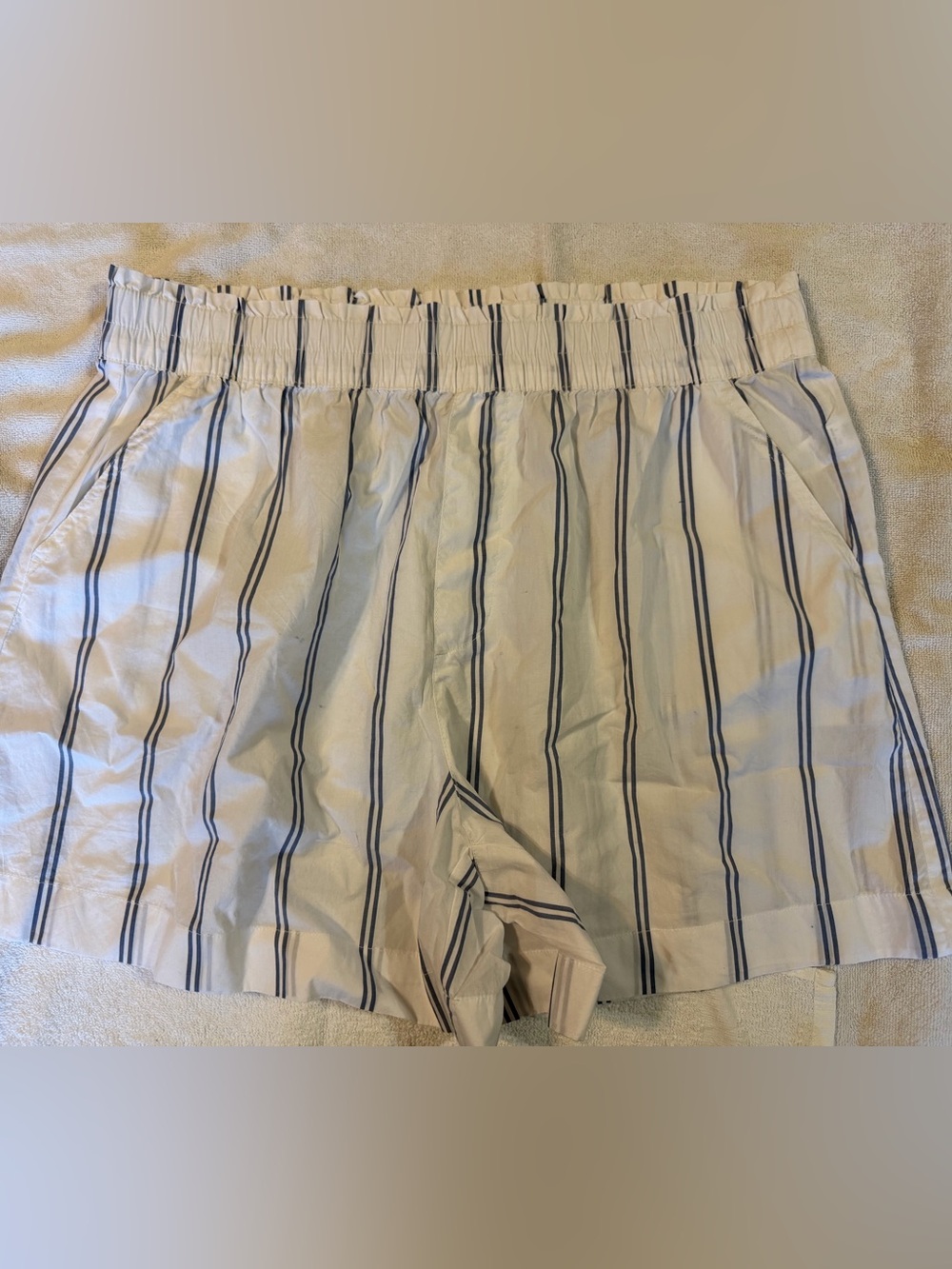 Aerie Striped Pull On Shorts Women’s XL NWT Blue White Lightweight